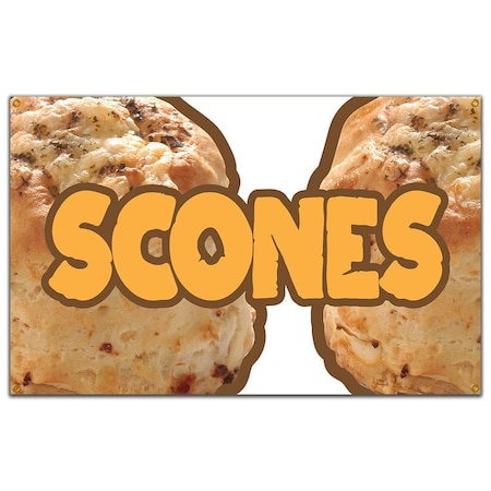 Signmission Scones Banner Concession Stand Food Truck Single Sided B-60 Scones19